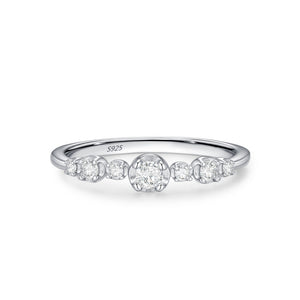 Graduated Round Moissanite Stack Band Ring