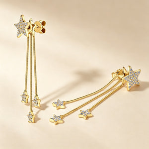 Moissanite Shooting Star Ear Jacket Earrings