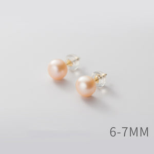 Pink Freshwater Pearl Wedding Stud Earrings