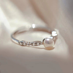 Minimalist Delicate Pearl Open Stacking Ring