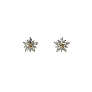 Dainty Tiny Snowflake Star Stud Earrings