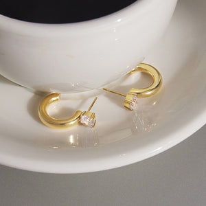 Chunky Geometric Moissanite Hoop Earrings