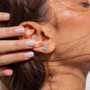 Tiny Four Petal Flower Cartilage Stud Earrings