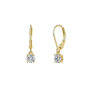 Classic Round Moissanite Drop Hoop Earrings