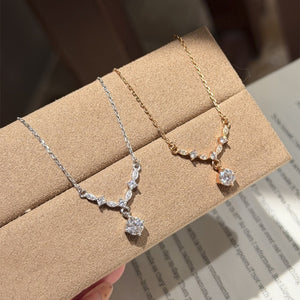 Sparkling Moissanite Y-Shaped Drop Necklace