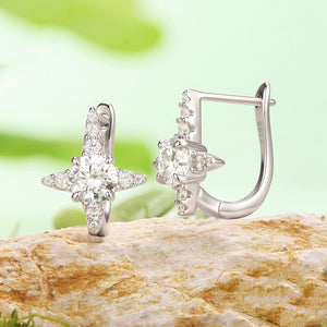 Moissanite North Star Huggie Hoop Earrings