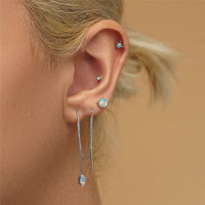 Dainty North Star Opal cartilage Stud Earrings