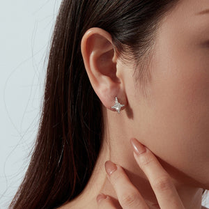 Moissanite North Star Huggie Hoop Earrings