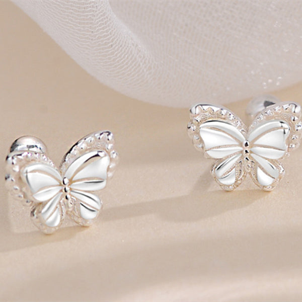Three-Dimensional Butterfly Stud Earrings
