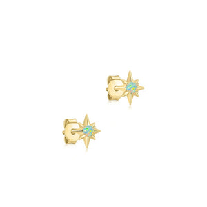 Dainty North Star Opal cartilage Stud Earrings