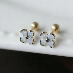Tiny Four Petal Flower Cartilage Stud Earrings