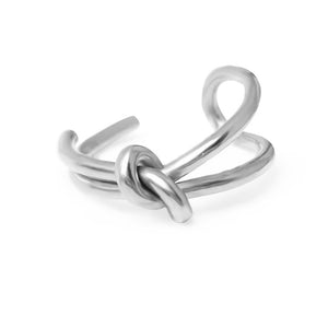 Minimalist Dual Band Tied Knot Stackable Ring