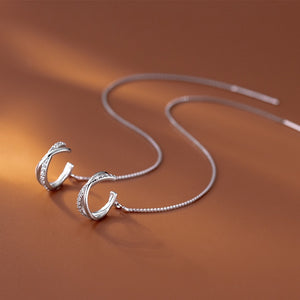Minimalist Criss Cross Cuff Threader Earrings