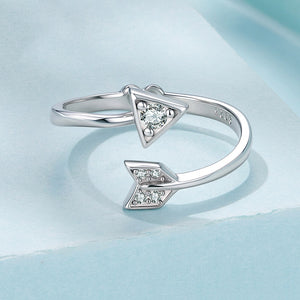 Dainty Cupid Arrow CZ Open Adjustable Ring