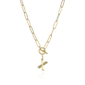 Gold Initial Letter Pendant Necklace