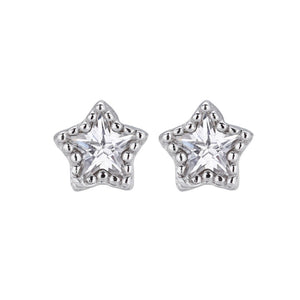 Celestial CZ Star Beaded  Frame Stud Earrings