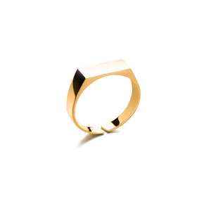 Classic Geometric Rectangular Bar Open Ring