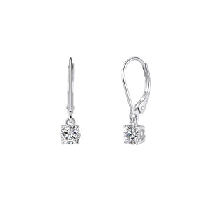 Classic Round Moissanite Drop Hoop Earrings
