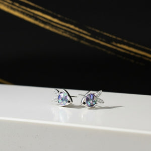 Dainty Colorful Resin Fish Scale Stud Earrings