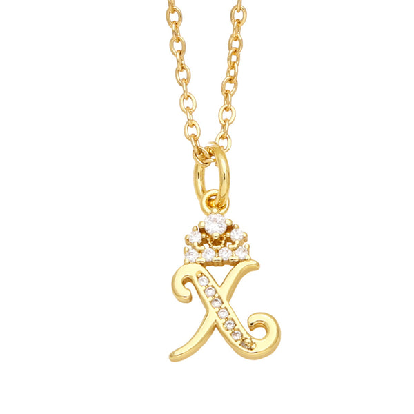 Gold Lowercase Initial Letter Necklace