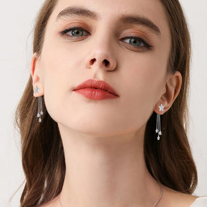 Moissanite Shooting Star Ear Jacket Earrings