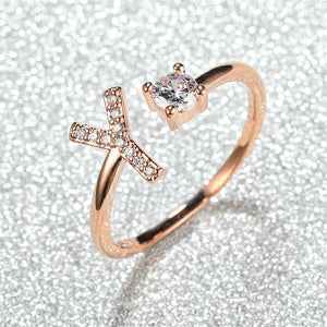 Initial Letter Adjustable Stacking Ring