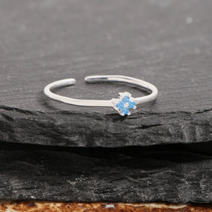 Minimalist Crystal Flower Stacking Open Ring