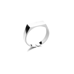 Classic Geometric Rectangular Bar Open Ring