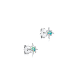 Dainty North Star Opal cartilage Stud Earrings