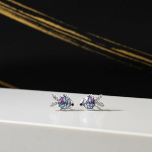 Dainty Colorful Resin Fish Scale Stud Earrings