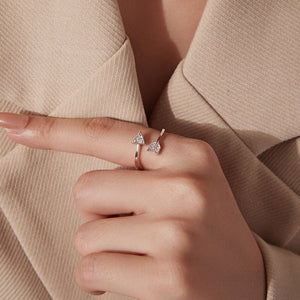 Dainty Cupid Arrow CZ Open Adjustable Ring