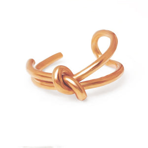 Minimalist Dual Band Tied Knot Stackable Ring