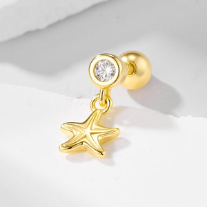 Starfish Dangle Drop Cartilage Stud Earrings