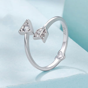 Dainty Cupid Arrow CZ Open Adjustable Ring