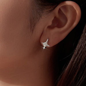 Moissanite North Star Huggie Hoop Earrings