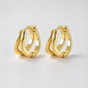 Minimalist Double Layered Split Hoop Earrings