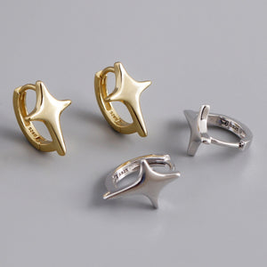 Minimalist Small Star Huggie Hoop Earrings