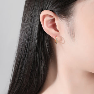 Asymmetric Geometric Huggie Hoop Earrings