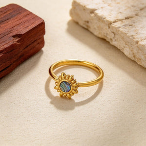 Classic Sun Colorful Abalone Shell Band Ring