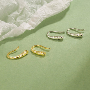 Textured Hammered Geometric Hook Earrings