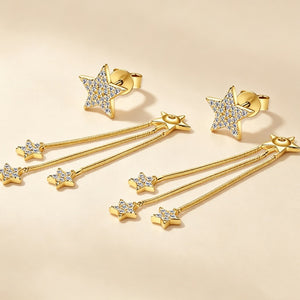 Moissanite Shooting Star Ear Jacket Earrings