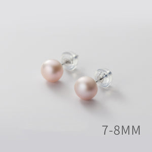 Pink Freshwater Pearl Wedding Stud Earrings