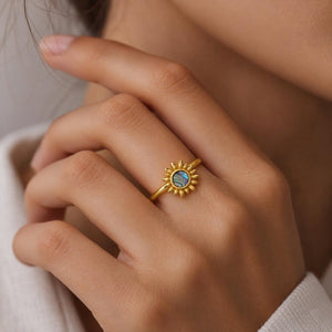 Classic Sun Colorful Abalone Shell Band Ring