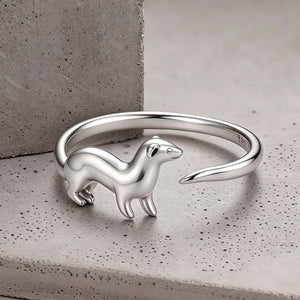 Snow Leopard Sculptural Stacking Open Ring