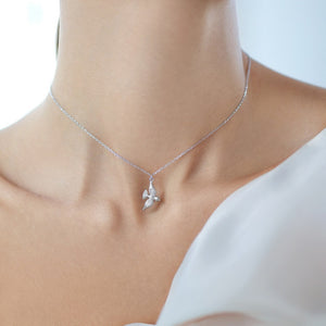Minimalist Peace Dove Bird Pendant Necklace