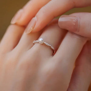 Minimalist Delicate Pearl Open Stacking Ring