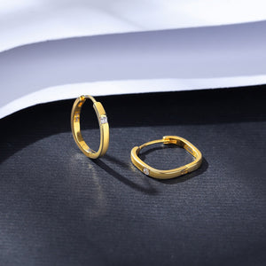 Asymmetric Geometric Huggie Hoop Earrings