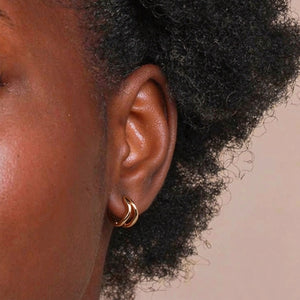 Minimalist Double Layered Split Hoop Earrings