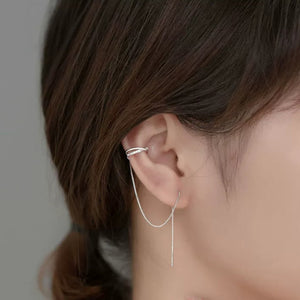 Minimalist Criss Cross Cuff Threader Earrings