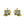 Vintage Branch Frame Olive CZ Stud Earrings